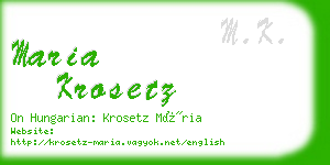 maria krosetz business card